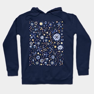 Indigo Flower Mashup Hoodie